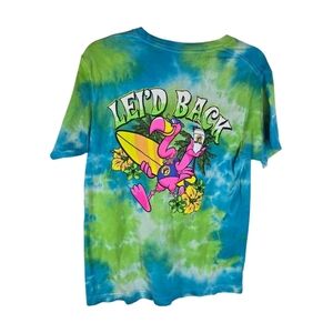 Buc-ees laid back flamingo tie dye tee t shirt medium
